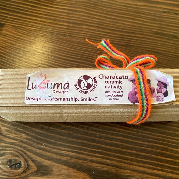 Peruvian Handmade Clay 9-Piece Mini Nativity Set 1" H Christmas Original Box - Picture 8 of 12